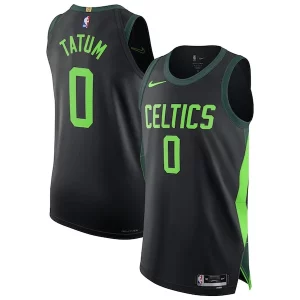 Fantástico Jayson Tatum Boston Celtics Nike 2024/25 Authentic Player Jersey City Edition Black  para la gran final