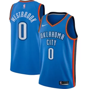 Increíble Chulo Russell Westbrook Oklahoma City Thunder Nike Swingman Player Jersey Icon Edition Blue  para la gran final