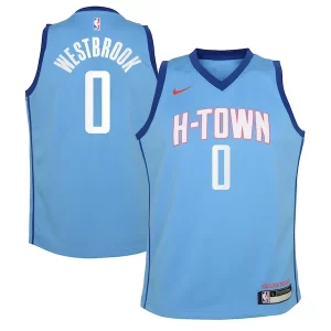 Versátil Russell Westbrook Houston Rockets Nike Youth 2020/21 Swingman Jersey Blue City Edition  para la gran final