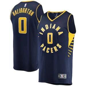 Bonito Robusto Original Tyrese Haliburton Indiana Pacers Fast Break Replica Jersey Icon Edition Navy  para la gran final