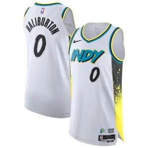 Perfecto Estupendo Práctico Tyrese Haliburton Indiana Pacers Nike 2024/25 Authentic Player Jersey City Edition White  para la gran final