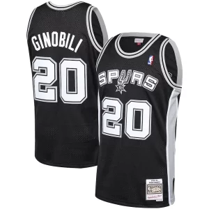 Atractivo Manu Ginobili San Antonio Spurs 2002 03 Hardwood Classics Player Swingman Jersey Black  para la gran final