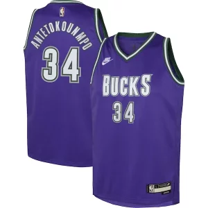 Chulo Sofisticado Original Giannis Antetokounmpo Milwaukee Bucks Nike Youth 2022/23 Swingman Jersey Purple Classic Edition  para la gran final