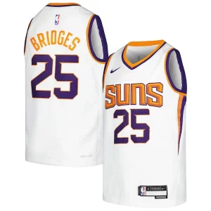 Increíble Chulo Mikal Bridges Phoenix Suns Nike Youth Swingman Jersey Association Edition White/Purple  para la gran final