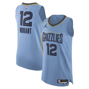Clásico Original Cool Ja Morant Memphis Grizzlies Jordan Brand Authentic Player Jersey Statement Edition Light Blue  para la gran final