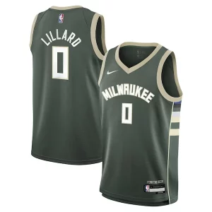 Fácil de llevar Damian Lillard Milwaukee Bucks Nike Youth Swingman Jersey Icon Edition Hunter Green  para la gran final