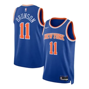 Fantástico Jalen Brunson New York Knicks Nike Unisex Swingman Jersey Icon Edition Blue  para la gran final