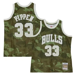 Maravilloso Scottie Pippen Chicago Bulls Hardwood Classics 1997/98 Ghost Green Swingman Jersey Camo  para la gran final