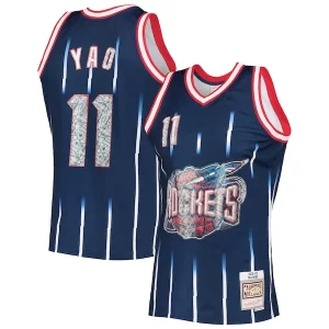 Magnífico Encantador Comodo Yao Ming Houston Rockets 2002/03 Hardwood Classics NBA 75th Anniversary Diamond Swingman Jersey Navy  para la gran final