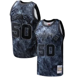 Elegante Comodo David Robinson San Antonio Spurs Hardwood Classics 1998/99 Tie Dye Swingman Jersey Black  para la gran final