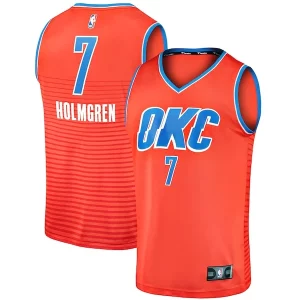 Lujoso Chet Holmgren Oklahoma City Thunder Fast Break Replica Player Jersey Statement Edition Orange  para la gran final