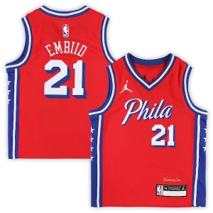 Magnífico Bonito Joel Embiid Philadelphia 76ers Jordan Brand Preschool 2022/23 Replica Jersey Statement Edition Red  para la gran final