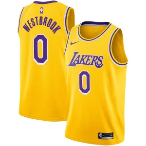 Bonito Fácil de llevar Original Russell Westbrook Los Angeles Lakers Nike 2020/21 Swingman Player Jersey Gold Icon Edition  para la gran final