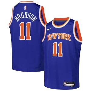 Hermoso Jalen Brunson New York Knicks Nike Youth Swingman Jersey Icon Edition Blue  para la gran final