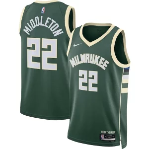Sofisticado Khris Middleton Milwaukee Bucks Nike Unisex Swingman Jersey Icon Edition Hunter Green  para la gran final