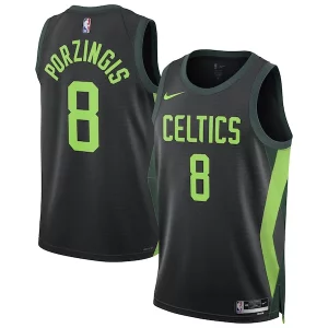 Maravilloso Kristaps Porzingis Boston Celtics Nike Unisex 2024/25 Swingman Player Jersey City Edition Black  para la gran final