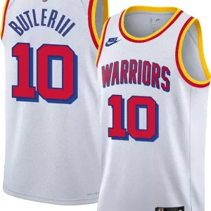 Increíble Chulo Nike Adult Golden State Warriors Jimmy Butler #10 Hardwood Classic White Jersey  para la gran final