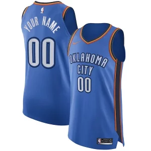 Clásico Oklahoma City Thunder Nike Authentic Custom Jersey Blue Icon Edition  para la gran final