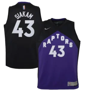 Versátil Elegante Pascal Siakam Toronto Raptors Nike Youth 2020/21 Swingman Player Jersey Black/Purple Earned Edition  para la gran final