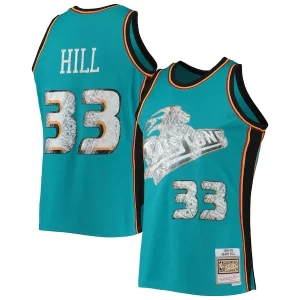 Moderno Versátil Magnífico Grant Hill Detroit Pistons 1998/99 Hardwood Classics NBA 75th Anniversary Diamond Swingman Jersey Teal  para la gran final