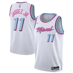 Clásico Jaime Jaquez Jr. Miami Heat Nike Unisex 2024/25 Swingman Player Jersey City Edition White  para la gran final
