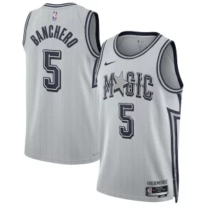 Magnífico Único Paolo Banchero Orlando Magic Nike Unisex 2024/25 Swingman Player Jersey City Edition Silver  para la gran final
