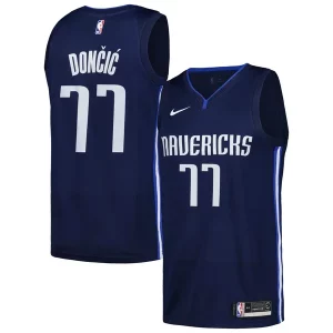Delicioso Resistente Luka Dončić Dallas Mavericks Nike Swingman Player Jersey City Edition Navy  para la gran final