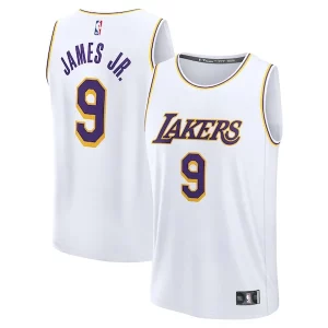 Lujoso Fácil de llevar Bronny James Los Angeles Lakers Fast Break Replica Player Jersey Association Edition White  para la gran final