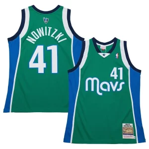 Exquisito Increíble Maravilloso Dirk Nowitzki Dallas Mavericks 2004/05 Hardwood Classics Authentic Jersey Green  para la gran final