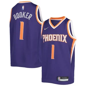 Encantador Devin Booker Phoenix Suns Nike Youth 2021/22 Diamond Swingman Jersey Icon Edition Purple  para la gran final