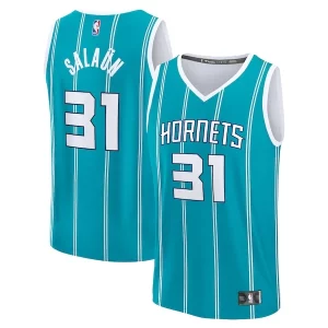 Comodo Elegante Estupendo Tidjane Salaun Charlotte Hornets 2024 NBA Draft Fast Break Player Jersey Icon Edition Teal  para la gran final