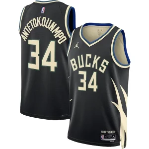 Original Giannis Antetokounmpo Milwaukee Bucks Jordan Brand Unisex Swingman Jersey Statement Edition Black  para la gran final
