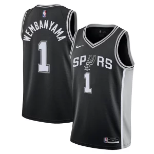 Increíble Victor Wembanyama San Antonio Spurs Nike Youth 2023 NBA Draft First Round Pick Swingman Jersey Icon Edition Black  para la gran final