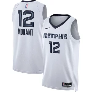 Resistente Lujoso Ja Morant Memphis Grizzlies Nike Unisex Swingman Jersey Association Edition White/Navy  para la gran final
