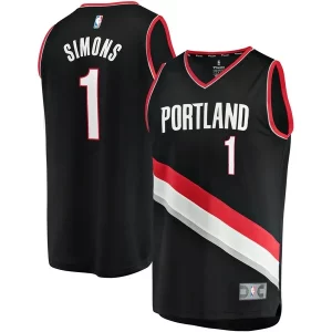 Lujoso Duradero Comodo Anfernee Simons Portland Trail Blazers Youth Fast Break Player Jersey Icon Edition Black  para la gran final