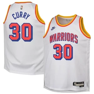 Exquisito Original Maravilloso Stephen Curry Golden State Warriors Nike Youth 2024/25 Swingman Jersey White Classic Edition  para la gran final