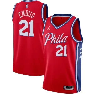 Resistente Joel Embiid Philadelphia 76ers Jordan Brand 2020/21 Swingman Jersey Statement Edition Red  para la gran final
