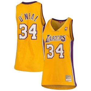 Maravilloso Único Delicioso Shaquille O'Neal Los Angeles Lakers Women's 1999/00 Hardwood Classics Swingman Jersey Gold  para la gran final