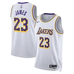 Moderno Versátil Maravilloso LeBron James Los Angeles Lakers Nike Unisex Swingman Jersey Association Edition White/Gold  para la gran final