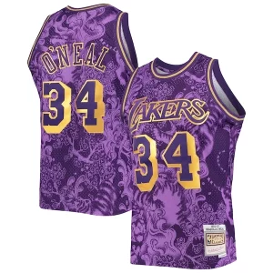 Cool Comodo Robusto Shaquille O'Neal Los Angeles Lakers Hardwood Classics 1996/97 Lunar New Year Swingman Jersey Purple  para la gran final