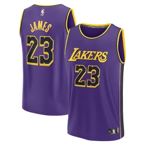 Cool LeBron James Los Angeles Lakers Youth Fast Break Replica Player Jersey Statement Edition Purple  para la gran final