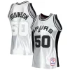 Genial Bonito Resistente David Robinson San Antonio Spurs 1998/99 Hardwood Classics 75th Anniversary Swingman Jersey Platinum  para la gran final