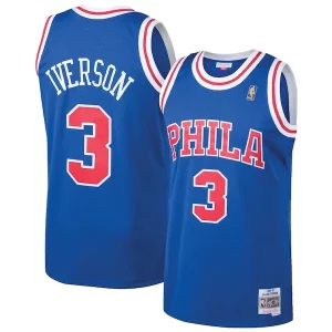 Maravilloso Allen Iverson Philadelphia 76ers 1996/97 Hardwood Classics Throwback Swingman Jersey Royal  para la gran final