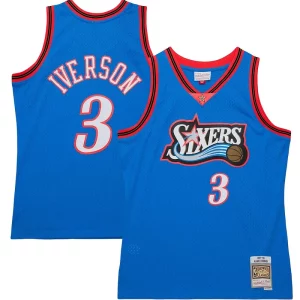 Bonito Delicioso Lujoso Allen Iverson Philadelphia 76ers Hardwood Classics 1997/98 Tropical Swingman Jersey Royal  para la gran final