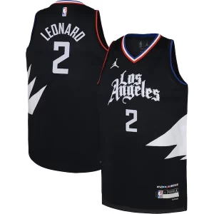 Atractivo Kawhi Leonard LA Clippers Jordan Brand Youth Swingman Jersey Statement Edition Black  para la gran final