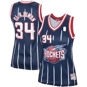 Increíble Chulo Hakeem Olajuwon Houston Rockets Women's Hardwood Classics Swingman Jersey Navy/Red  para la gran final