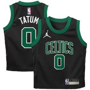 Fantástico Jayson Tatum Boston Celtics Jordan Brand Preschool 2022/23 Replica Jersey Statement Edition Black  para la gran final