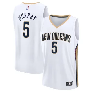 Magnífico Único Dejounte Murray New Orleans Pelicans Fast Break Replica Player Jersey Association Edition White  para la gran final