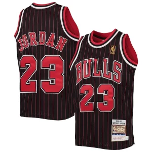 Único Michael Jordan Chicago Bulls Youth 1996 97 Hardwood Classics Authentic Jersey Black/Red/Red/White  para la gran final