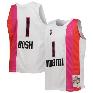 Práctico Chris Bosh Miami Heat Youth 2011/12 Hardwood Classics Swingman Jersey White  para la gran final